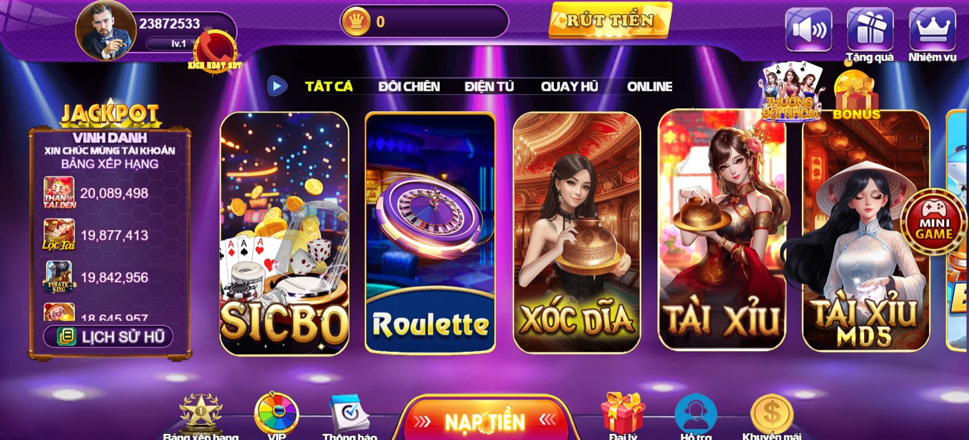 68 Game Bài - Nhận Giftcode 68K Khi Đăng ký/Đăng nhập 60 68gamebai giao dien cong game 1